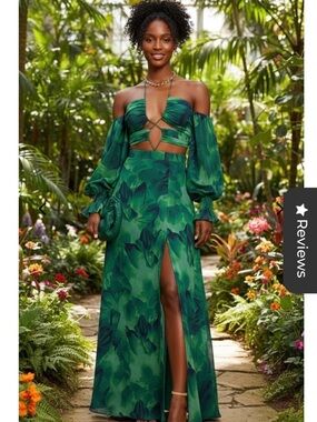 Runaway The Label Cameron Karma Maxi Dress – Emerald Green Floral